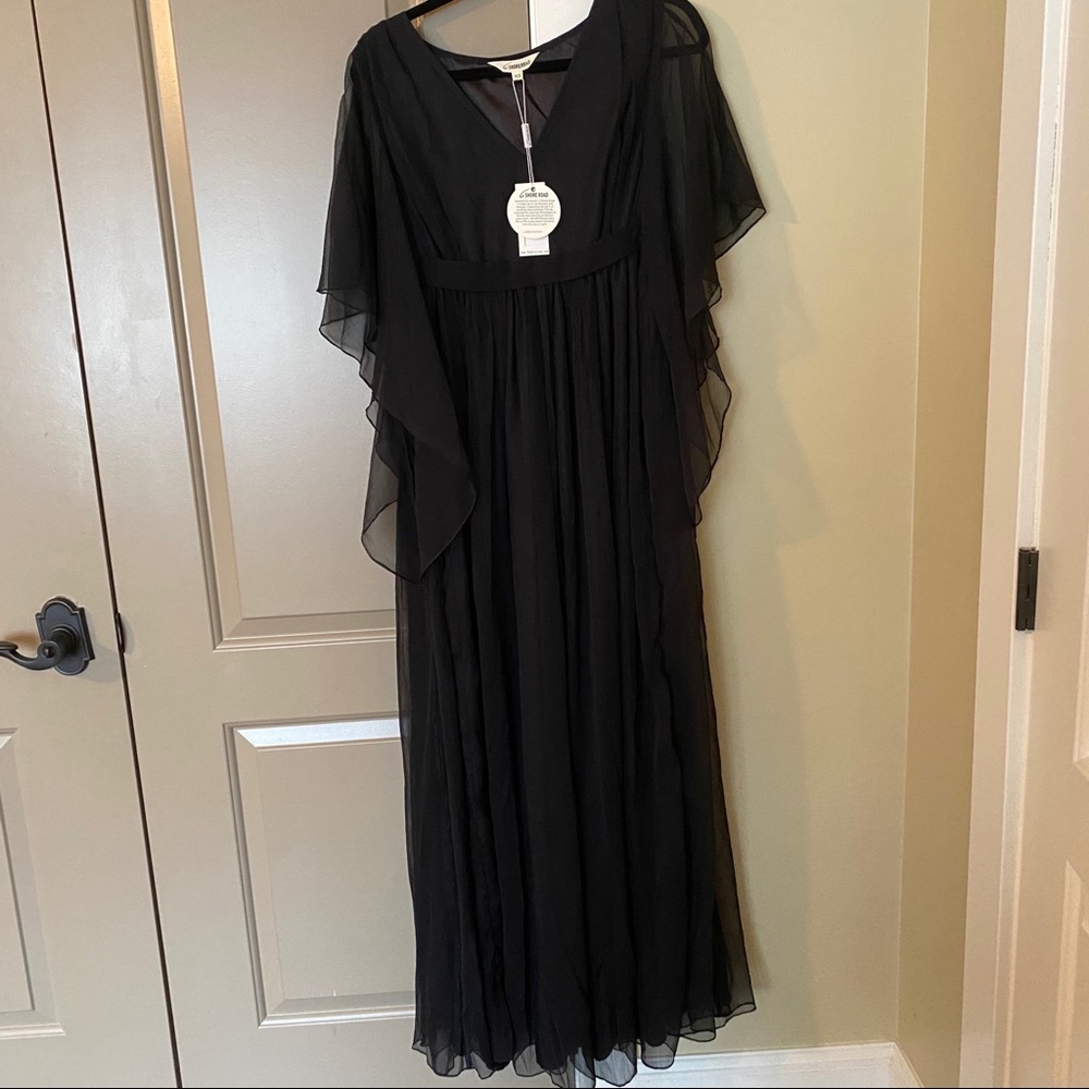 6 Shore Road Black Butterfly Maxi Dress XS